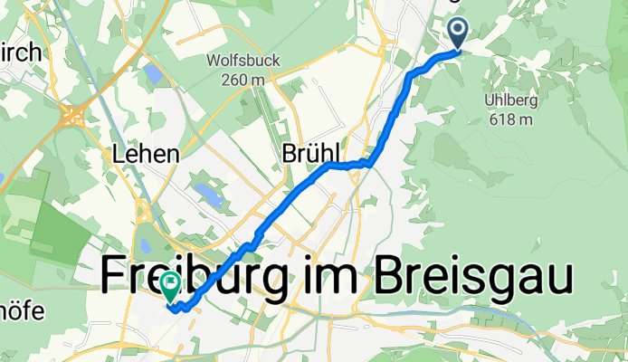 Heuweilerweg, Gundelfingen nach Rotermelweg, Freiburg im Breisgau