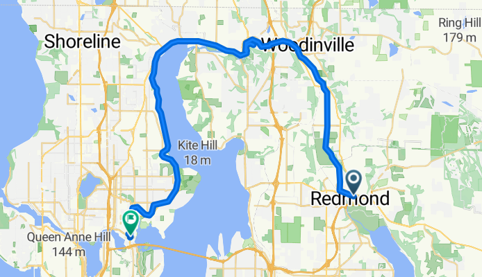 166th Ave NE, レッドモンドへMontlake Blvd NE, シアトル