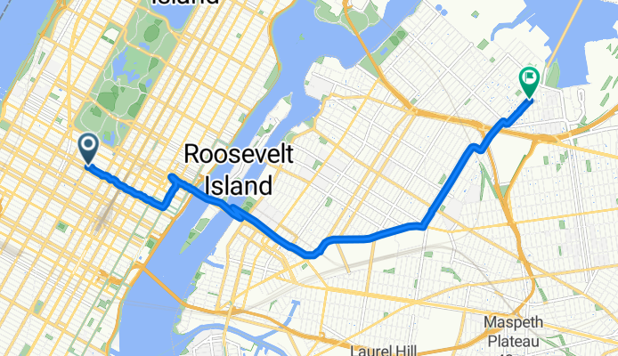 W 54th St, New York to Hazen St, New York