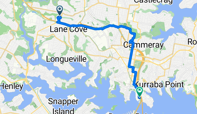 Gordon Cr, Lane Cove North to Fitzroy St, Kirribilli