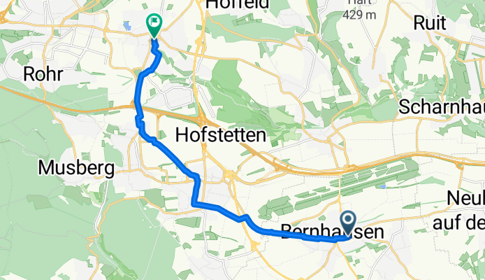 Gartenstraße, Filderstadt nach Richterstraße, Stuttgart