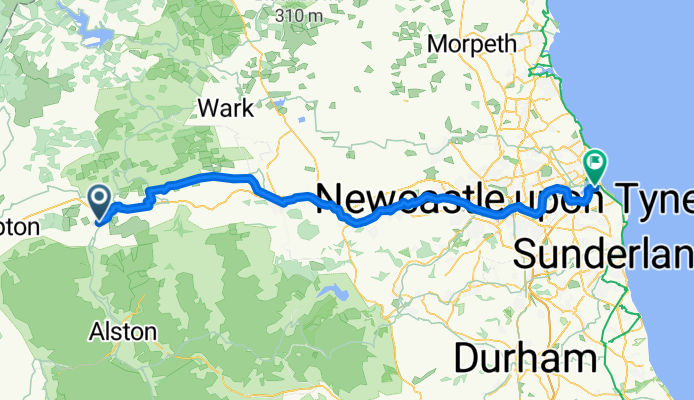 Haltwhistle Camping and Caravanning Club Site to Beach Road