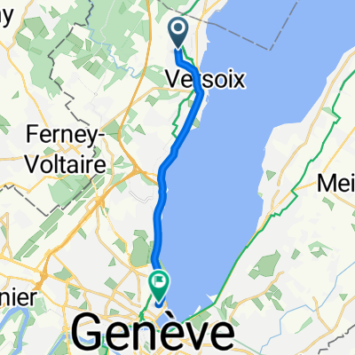 Chemin du Lac, Versoix à Rue des Pâquis, Genève