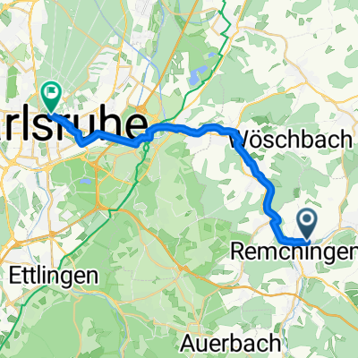 Goethering, Remchingen nach Schlossbezirk, Karlsruhe