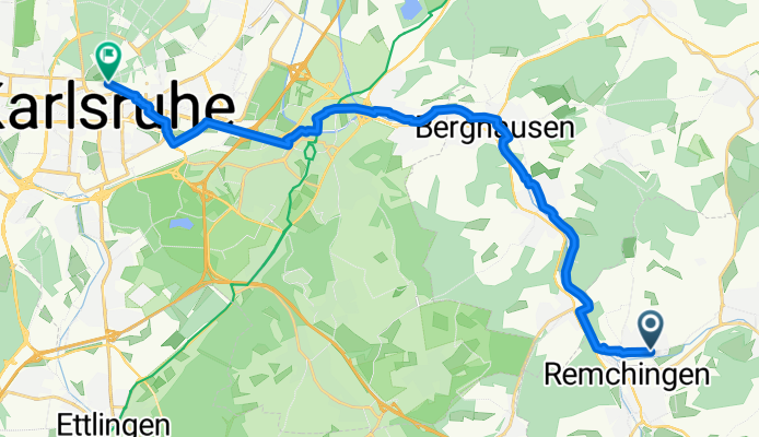 Goethering, Remchingen nach Schlossbezirk, Karlsruhe