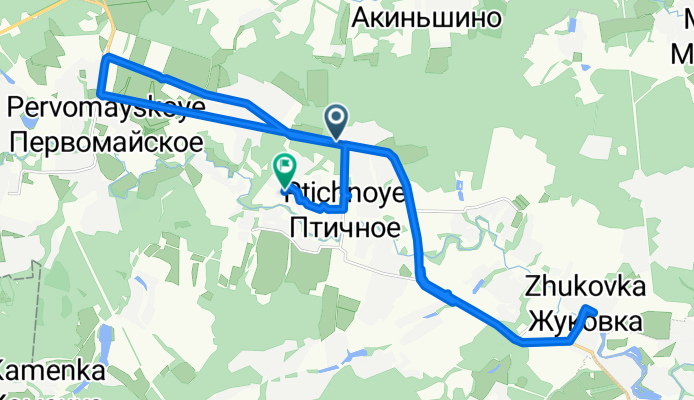 От Солнечная улица 3А до Зеленая улица