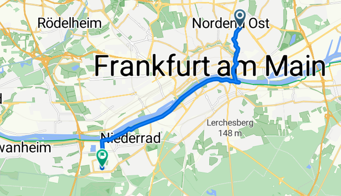 Vogelsbergstraße, Frankfurt am Main nach Lyoner Straße, Frankfurt am Main