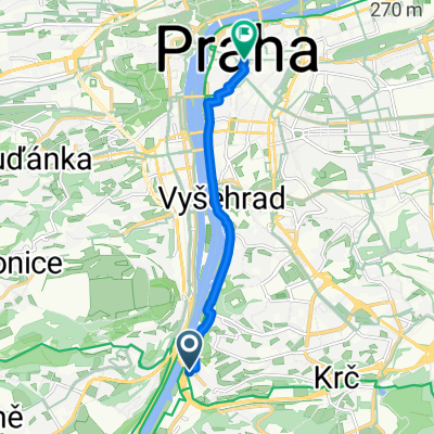 Na Mlejnku, Prague 4 to Staroměstské náměstí, Prague 1