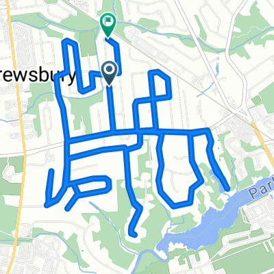 Garden Rd, Shrewsbury to Garden Rd, Shrewsbury