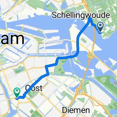 Route in Amsterdam