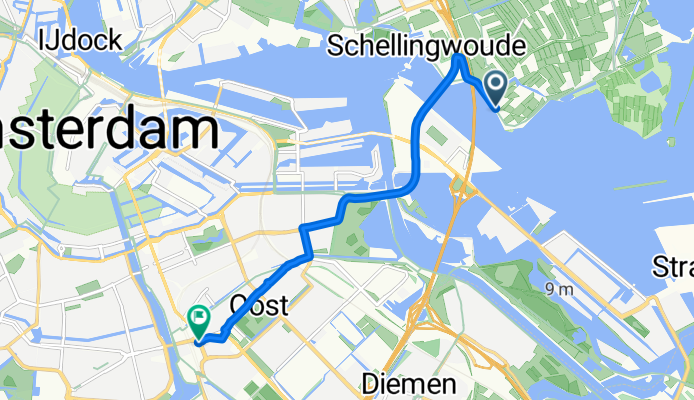 Route in Amsterdam
