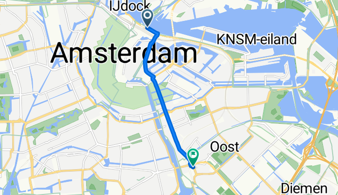 Route in Amsterdam