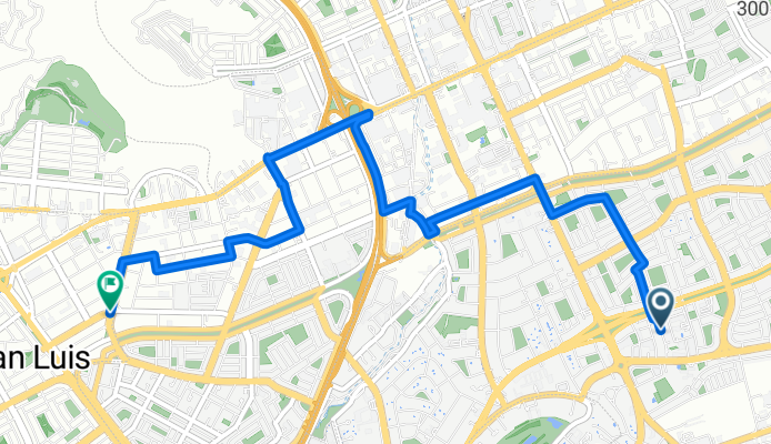 De Calle Toulon a Calle Mariscal Andres de Santa Cruz