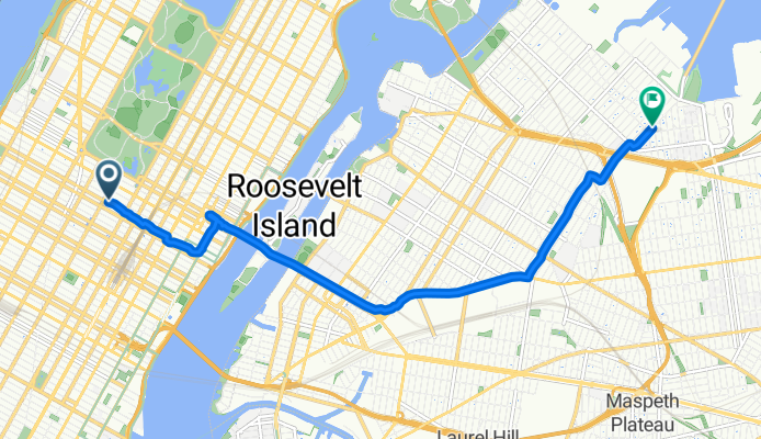 W 55th St, New York to Hazen St, New York