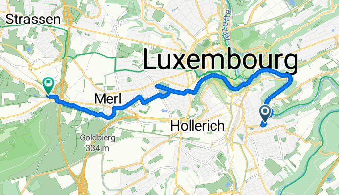 Rue de l'Égalité, Luxembourg to Rue de Luxembourg, Bertrange