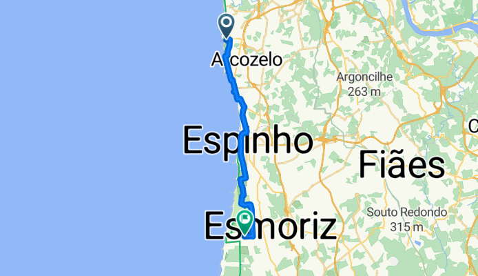 Rua de Clemente Meneres, Arcozelo to Avenida Dr Fernando Raimundo Rodrigues, Esmoriz