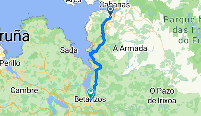 Rúa da Fontenova, Pontedeume nach Rúa da Fonte de Unta, Betanzos