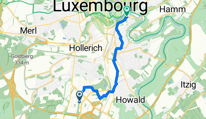 Rue Gerhard Mercator, Luxembourg to Boulevard Général George S Patton, Luxembourg