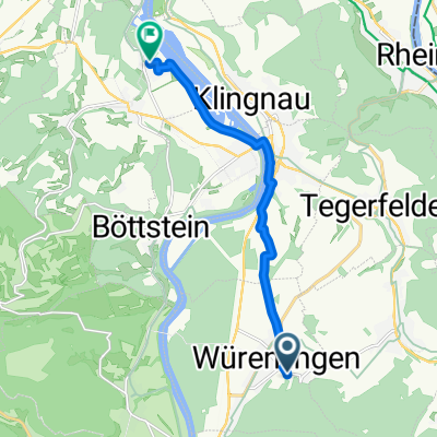 Baderweg, Würenlingen nach Lerchenweg, Leuggern