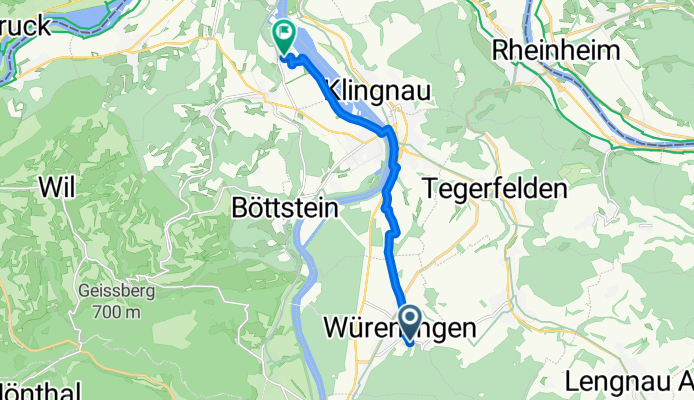 Baderweg, Würenlingen nach Lerchenweg, Leuggern