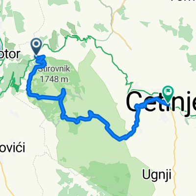 Euro Velo 8 MNE section alternative Krstac - Cetinje (via Ivanova korita)