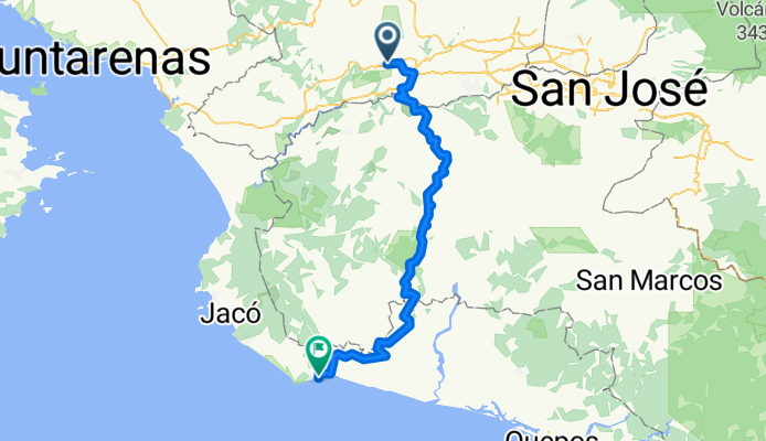 Calle Real, Atenas to Calle Esterillos Oeste, Parrita