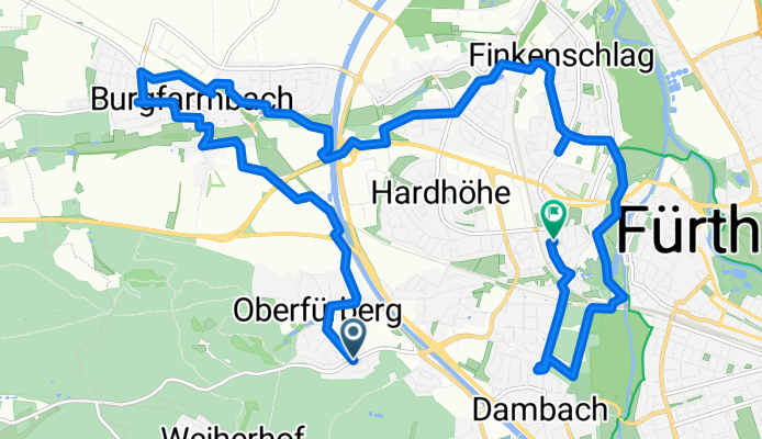 Route westlich der regnitz fürth
