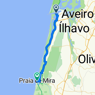 Forte da Barra, Gafanha da Nazaré to Rua de Raúl Brandão, Praia de Mira