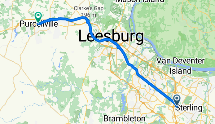 Route from Washington&amp;Old Dominion Trail, Sterling