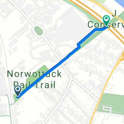 King St, Northampton to Norwottuck Rail Trail Bridge, Northampton