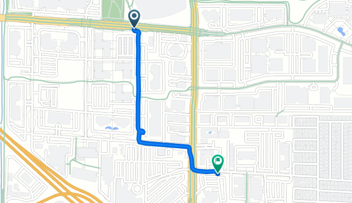 Joaquin Rd, マウンテンビューへN Shoreline Blvd, マウンテンビュー