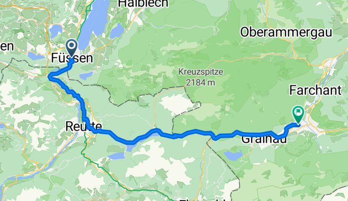 From Fussen to Garmisch-Partenkirchen