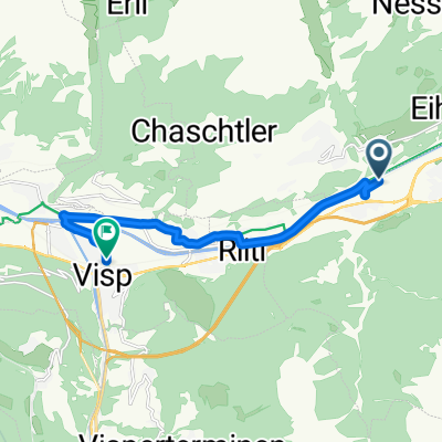 Industriestrasse, Gamsen nach Bahnhofplatz, Visp