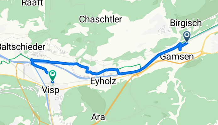 Industriestrasse, Gamsen nach Bahnhofplatz, Visp