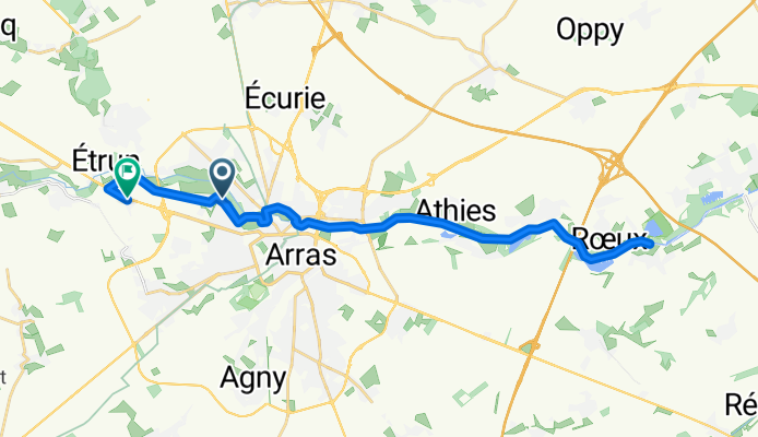 Sentier des Filatiers, Arras à Rue de la Briqueterie, Duisans