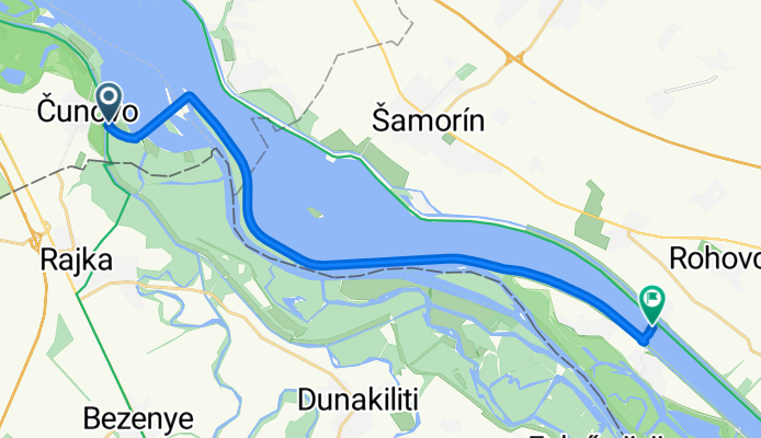 Čunovo, Bratislava V až Kyselica