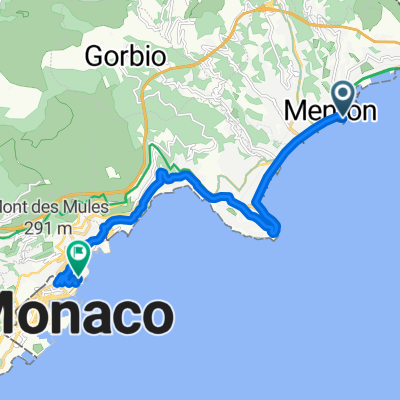 Rue Lepante, Menton a Avenue Mareterra, Mónaco