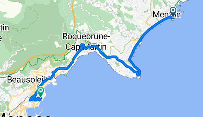 Rue Lepante, Menton a Avenue Mareterra, Mónaco