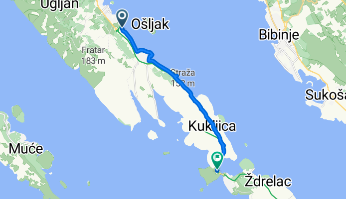 Put Martinovih, Preko nach Most Ždralac, Kukljica