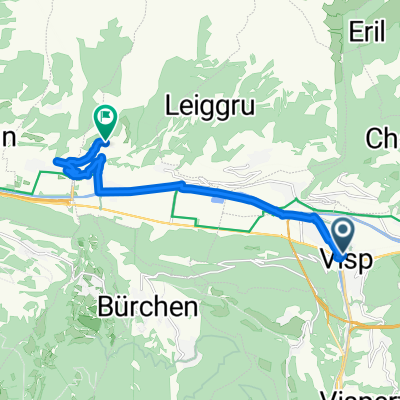 Bahnhofplatz, Visp nach Rarnerkumme, Niedergesteln