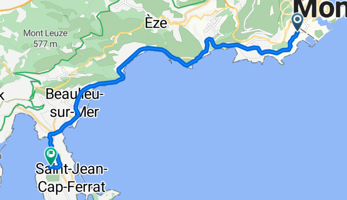 Tunnel Albert II, M贸naco a Chemin de Passable, Saint-Jean-Cap-Ferrat