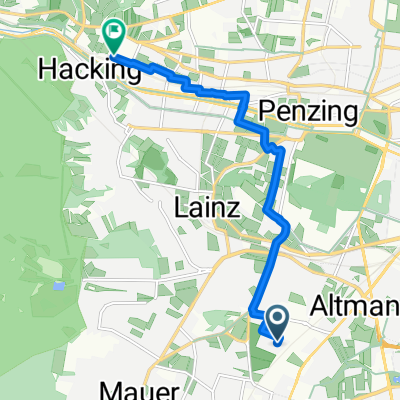 Hainbuchenweg nach Bahnhof Hütteldorf