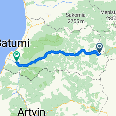 Аджария [временно] до Батуми — Ахалцихе, ხელვაჩაურის მუნიციპალიტეტი