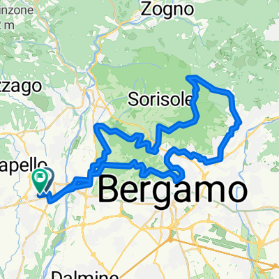 Ciclabile del Quisa – Piazza Vecchia, Bergamo Alta giro ad anello con partenza da Trenino "Le Cornelle"