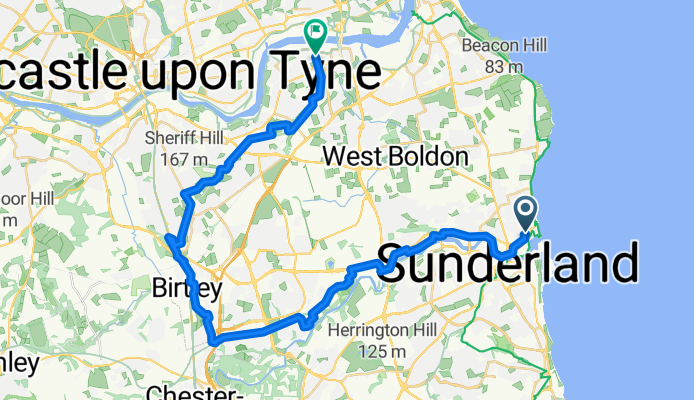 Givens Street, Sunderland to Western Road, Jarrow