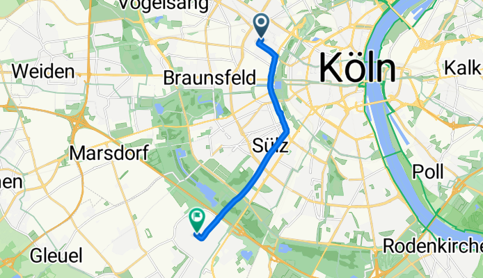 Venloer Straße, Köln nach Esserstraße, Hürth