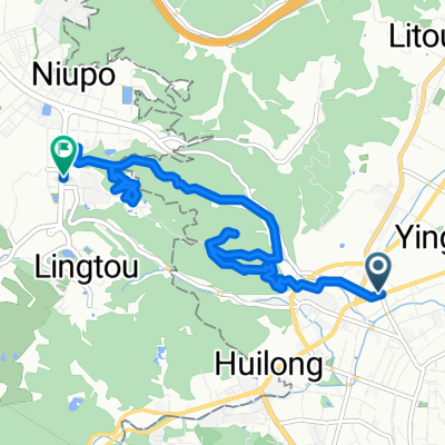 捷運丹鳳站-新莊青年公園步道-牡丹心山-樟腦寮步道-十八份坑溪河濱步道-水源地公園-文青水園-牛角坡步道-福德宮-牛角坡橋-機捷體育大學站