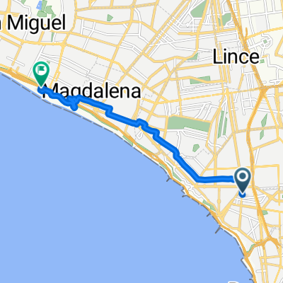 Calle Alcanfores, Lima a Ciclovía Costa Verde Magdalena - San Miguel, Lima