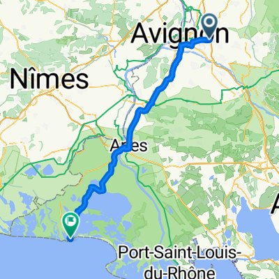 Rue Louis Pasteur, Morières-lès-Avignon à Avenue Gilbert Leroy, Saintes-Maries-de-la-Mer
