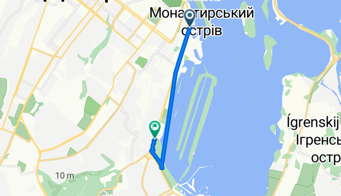 От вулиця Набережна Перемоги 44/1 до вулиця Набережна Перемоги 86А